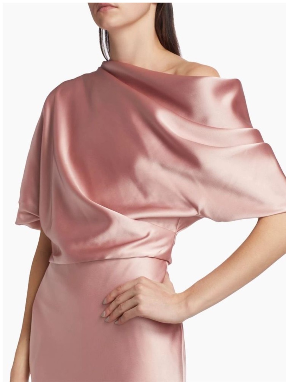 Satin One Shoulder Gown